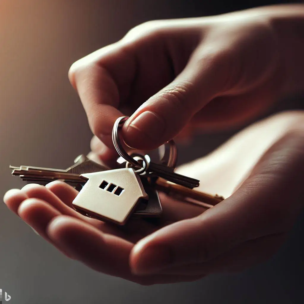 Person holding keys to new property investment